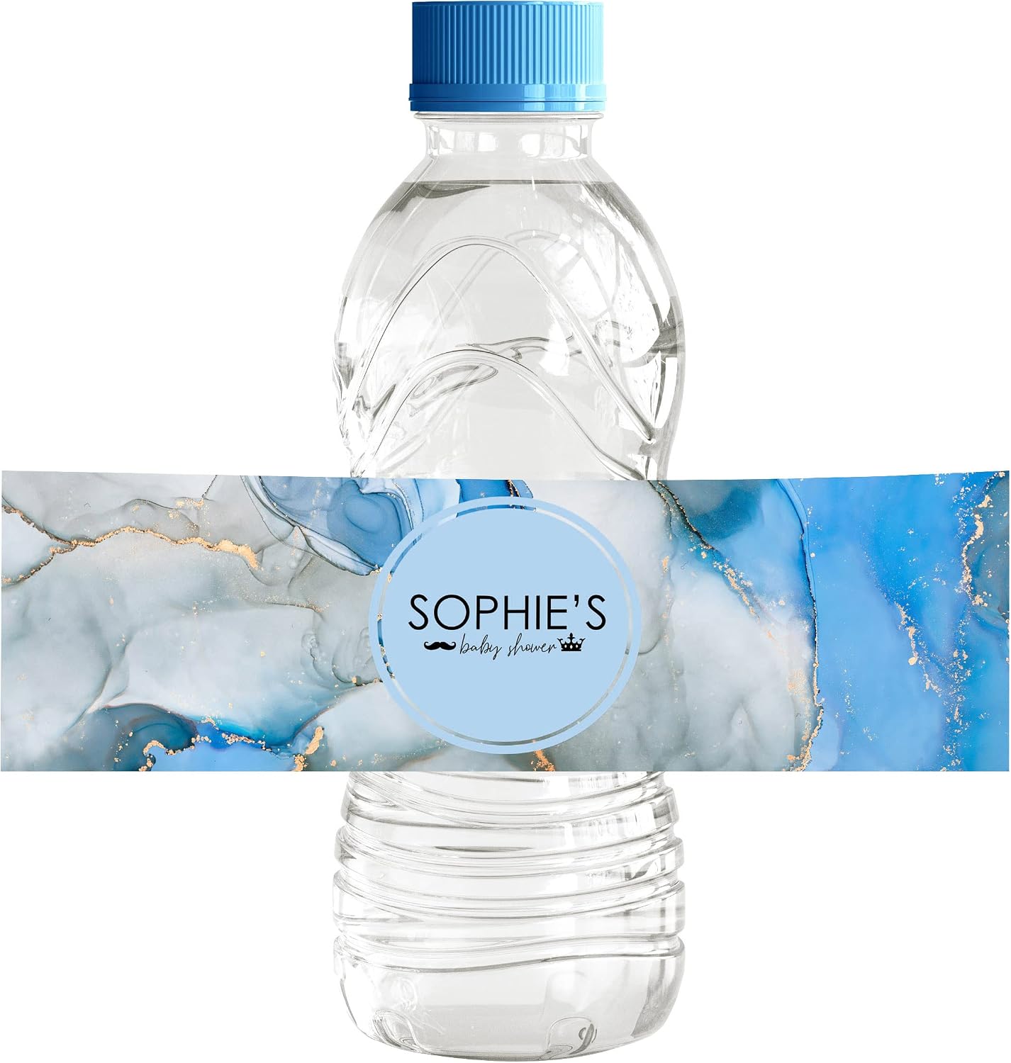 Darling Souvenir Water Bottle Labels for Baby Shower- Marble Texture Print, Easy to Use Party Supplies- Personalized Baby Shower- Collection Great for Your Celebrations - Pack of 32