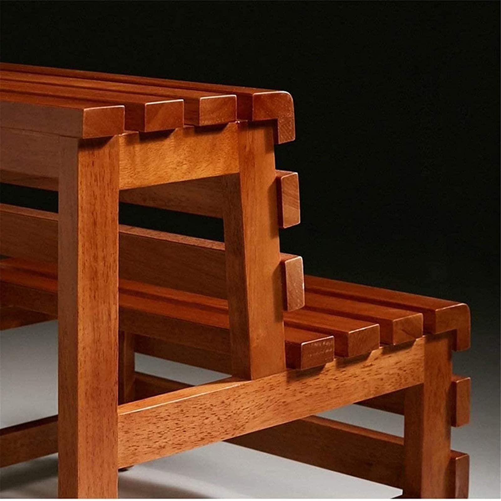 Taburete plegable de madera con 2 escalones de escalera para uso en interiores, portátil, antideslizante y resistente, para cambiar zapatos de bañera y almacenamiento, pedal ampliado para una escalada