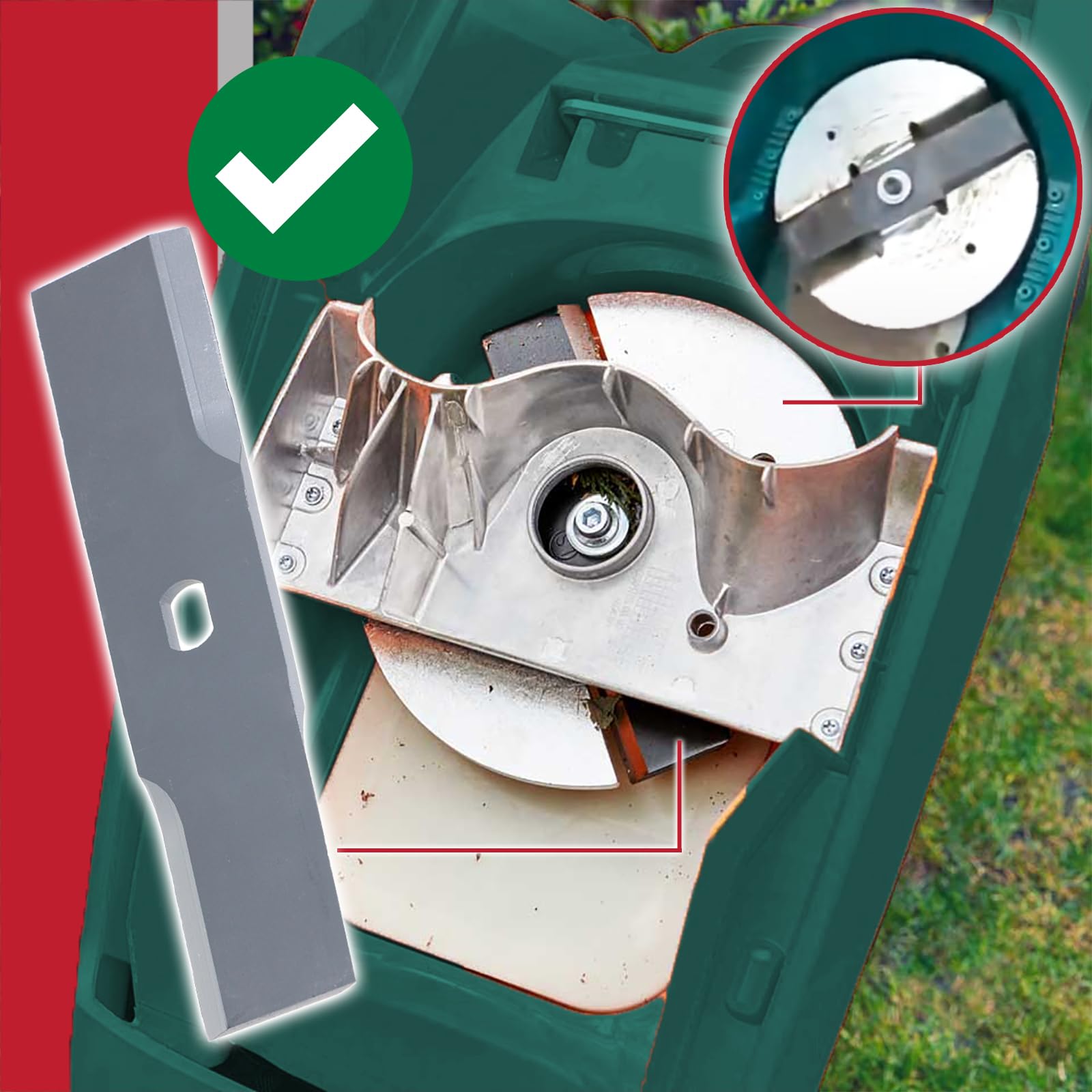 SPARES2GO Lame métallique broyeur de Jardin Compatible avec Bosch AXT 180 200 2000 Rapid 2200 (19,5 cm)