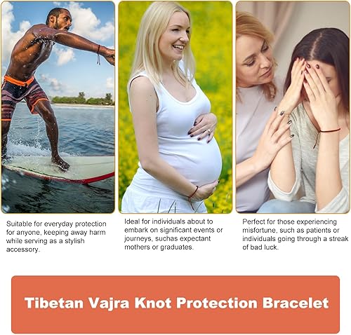 Miniatura 6 de 2ps Authentic blessed Tibetan monks handmade Dorje Knot protection bracelet for women and men with a talisman.Red string bracelet-mens bracelet