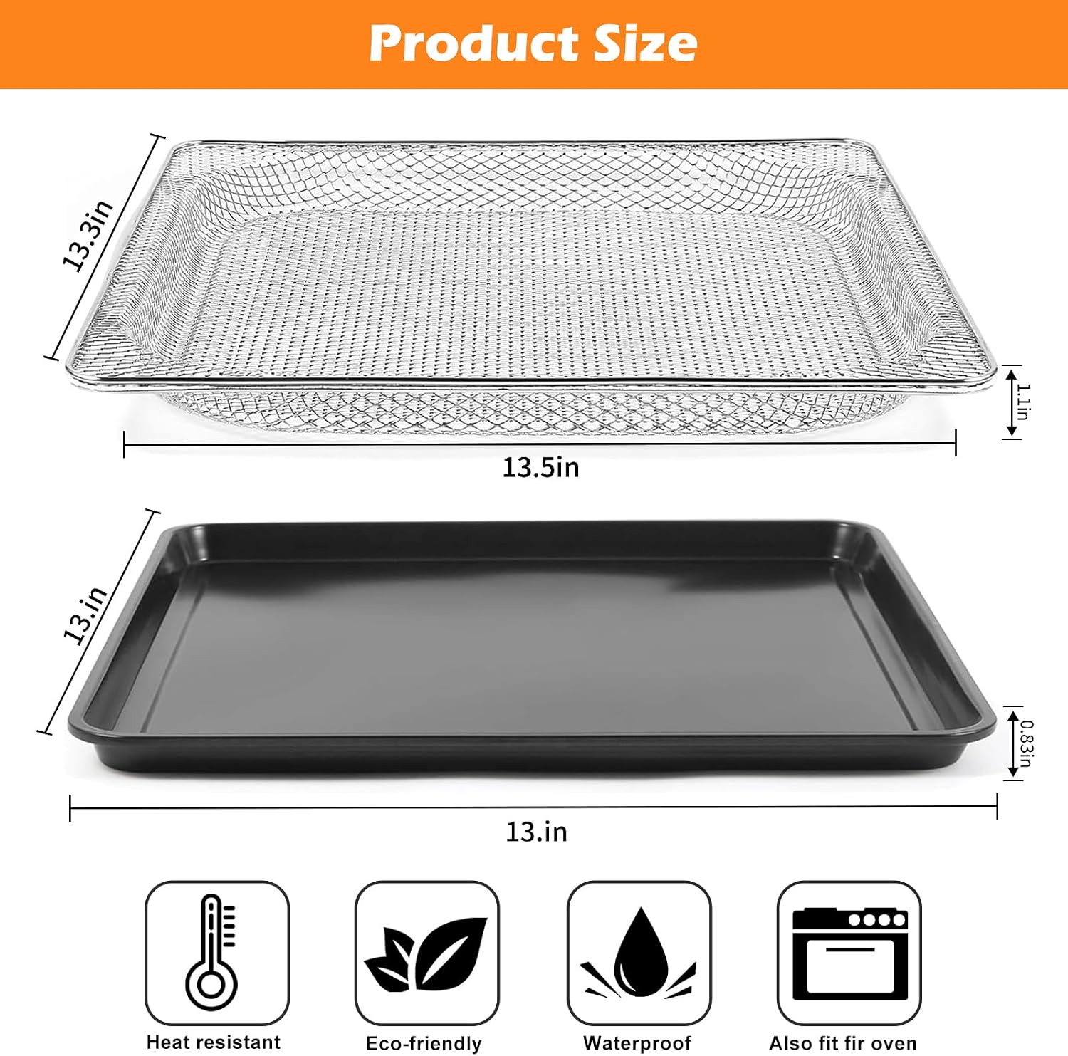 Air Fryer Grill Pan Basket for Ninja Foodi SP101 Digital Air Fryer Countertop Oven, Air Fryer Grill Plate Crisper Plate Rack Accessories Replacement Parts Tray for Ninja Foodi SP100 SP101C image 2