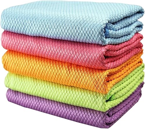 Toallitas de limpieza brillantes 2023, paño de limpieza de ventanas de vidrio milagroso sin rayas de escamas de pescado, paños de limpieza de