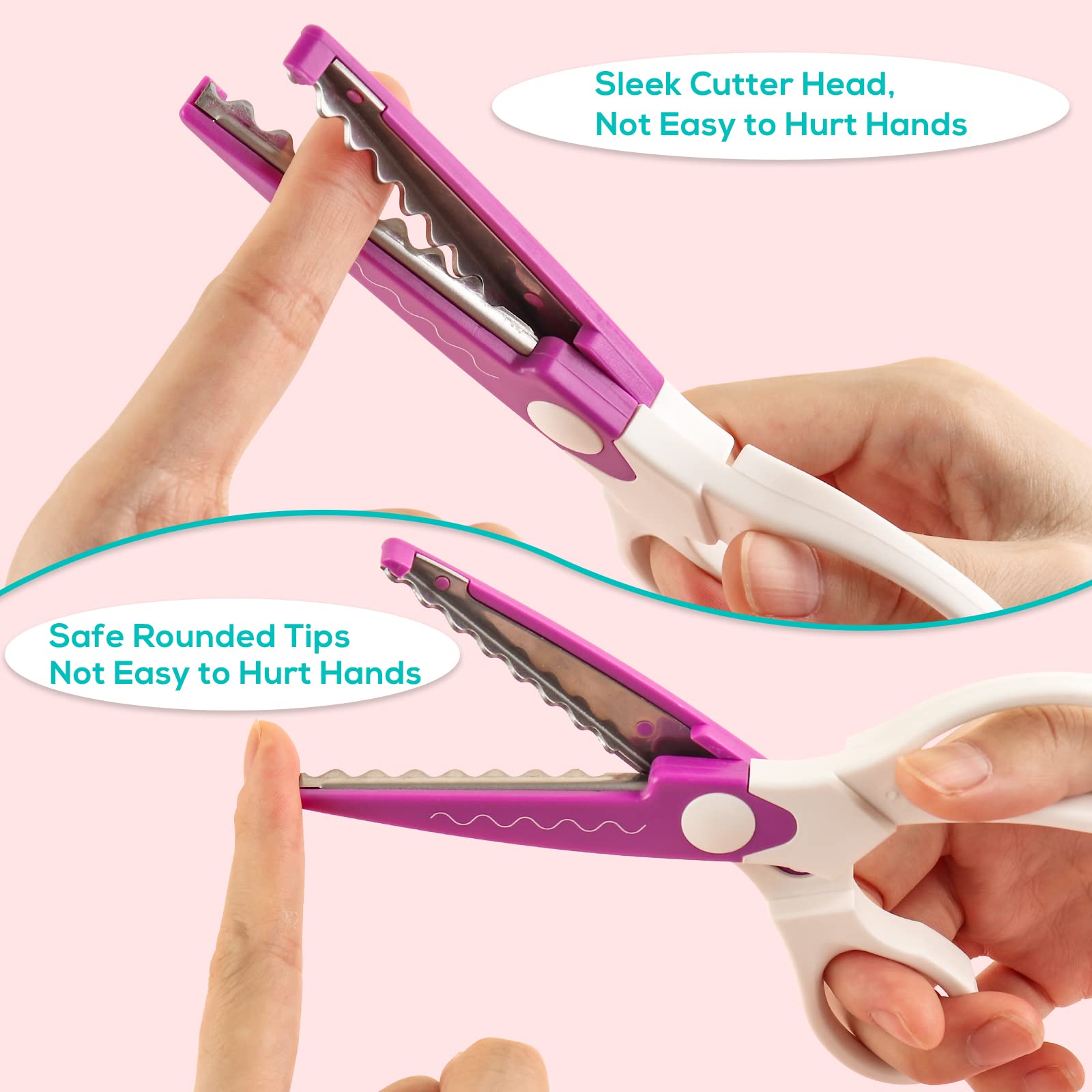 6Pcs/Set Craft Scissors Decorative Paper Edge Scissors with Storage Box Set - Image 4