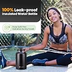 128 oz Insulated Water Bottle with Straw Lid and Handle, One Gallon Stainless Steel Double Vacuum Water Jug for Hot & Cold Drinks - Sweat Proof, Great for Travel, Hiking, Camping - Olive Green