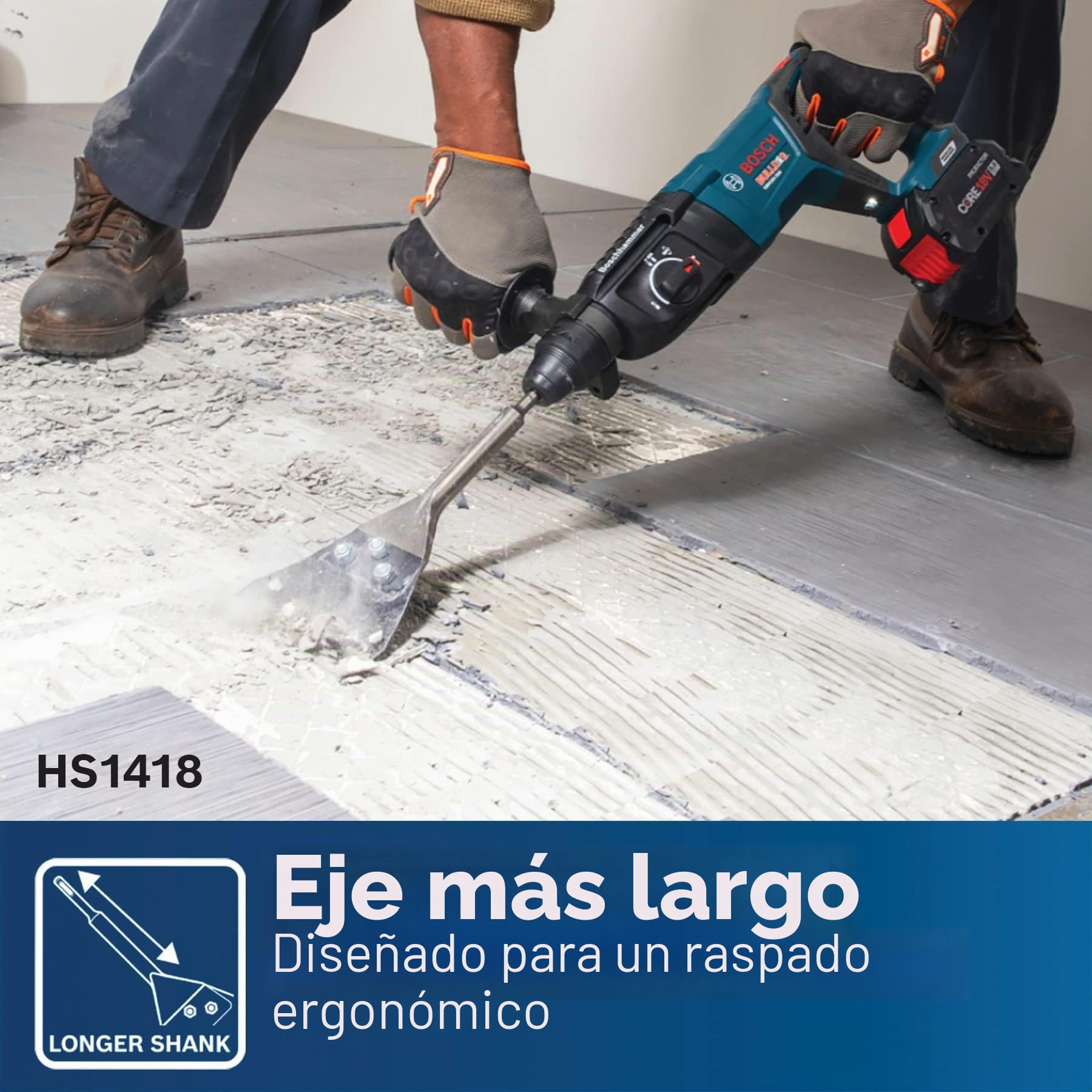 Bosch HS1418 - Rascador de suelo SDS-Plus® Bulldog de 5 x 11 pulgadas