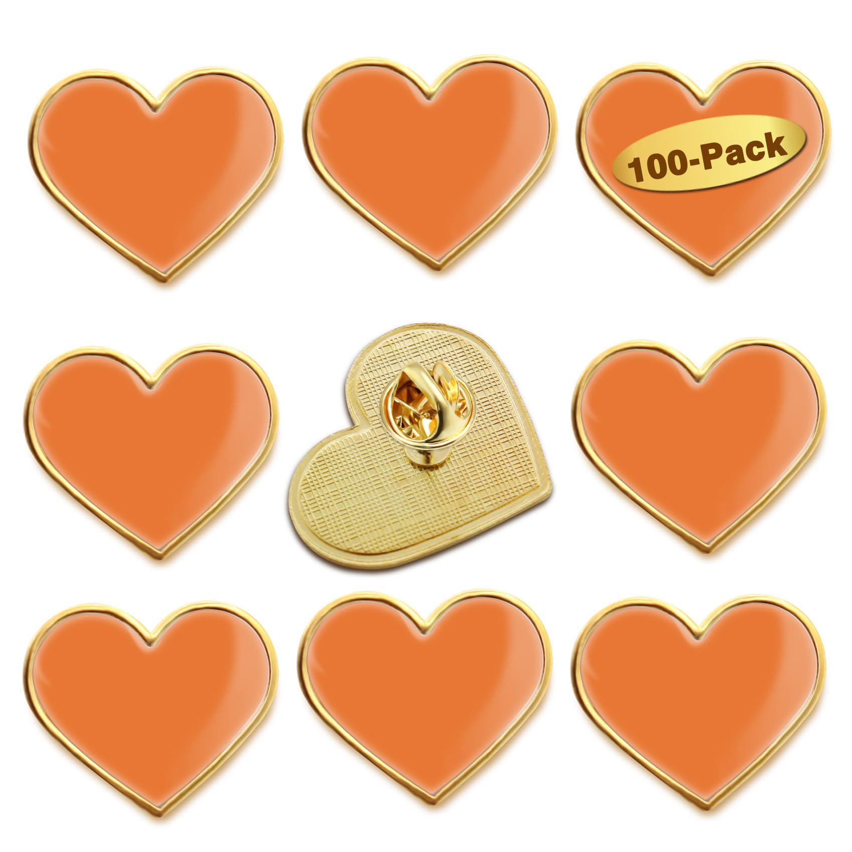 12/25/50/100Pcs Multicolor Heart Love Lapel Pins Bulk - Metal Heart Health Brooch Badge For Men Women Clothes Bags Hats