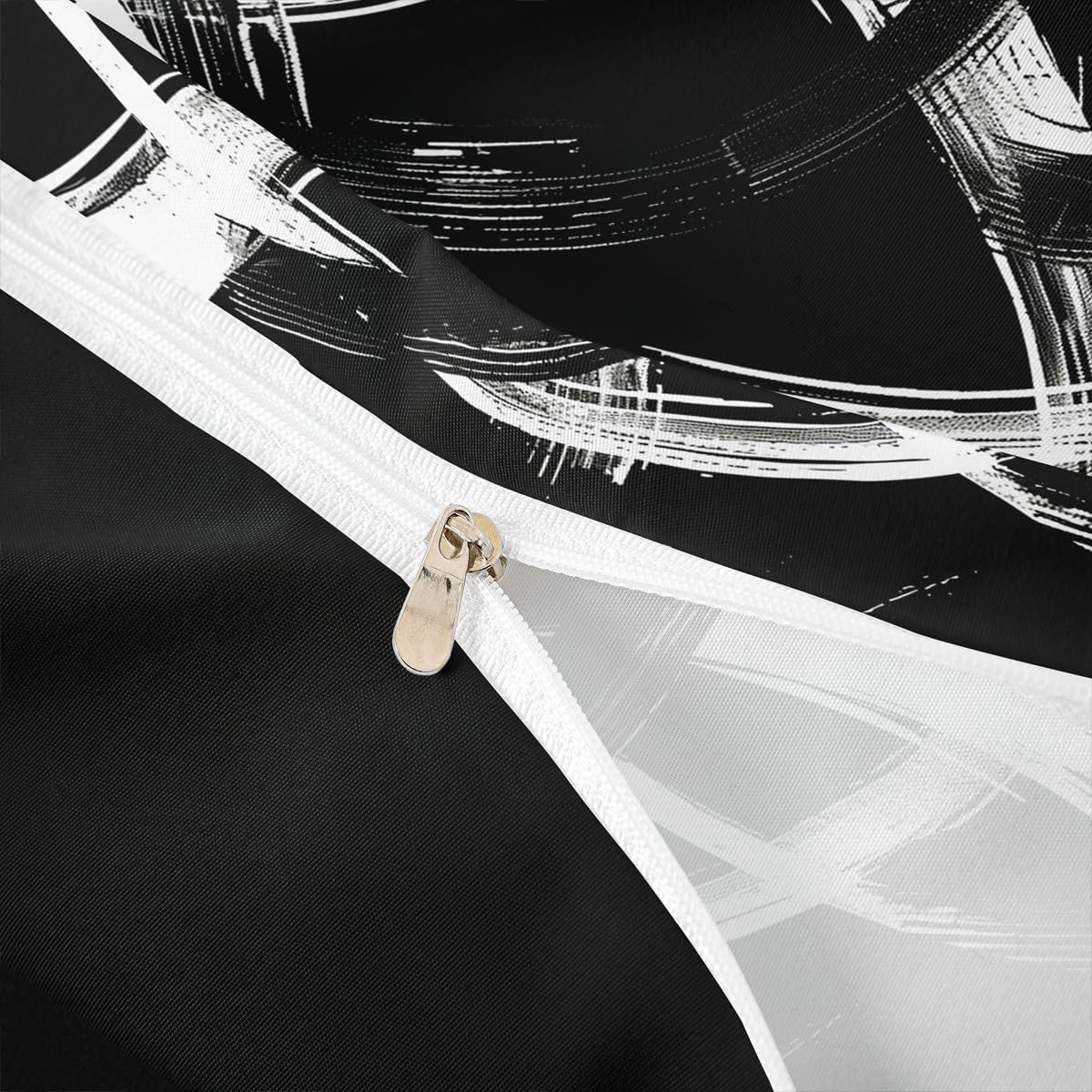 Manfei Black White Duvet Cover Set Full Size,Abstract Modern Simple Line Bedding Set 3pcs,Geometric Aesthetic Quilt Cover,Kids Boys Girls Room Decor,2 Pillowcases,No Comforter