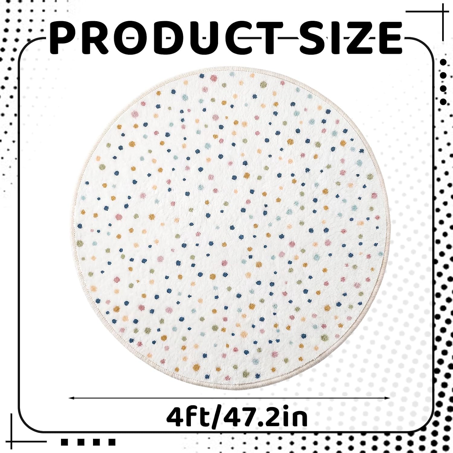 4 ft Boho Classroom Rug Round Rug Back to School Boho Classroom Decor