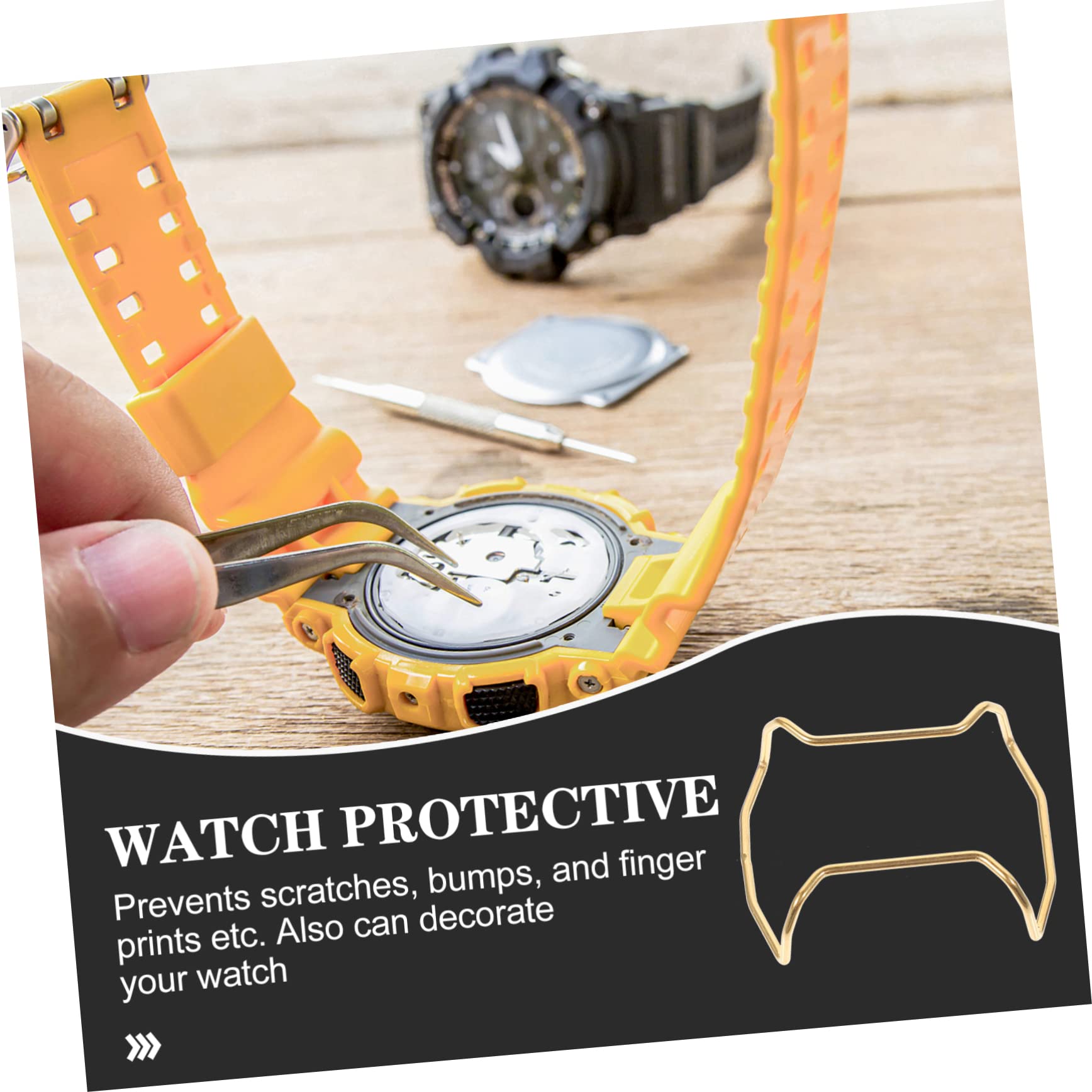 Artibetter 5pièces Bumper De Inoxydable pour Montre Coque Robuste Et Légère pour Écran De Montre Accessoire Pratique pour Les Modèles