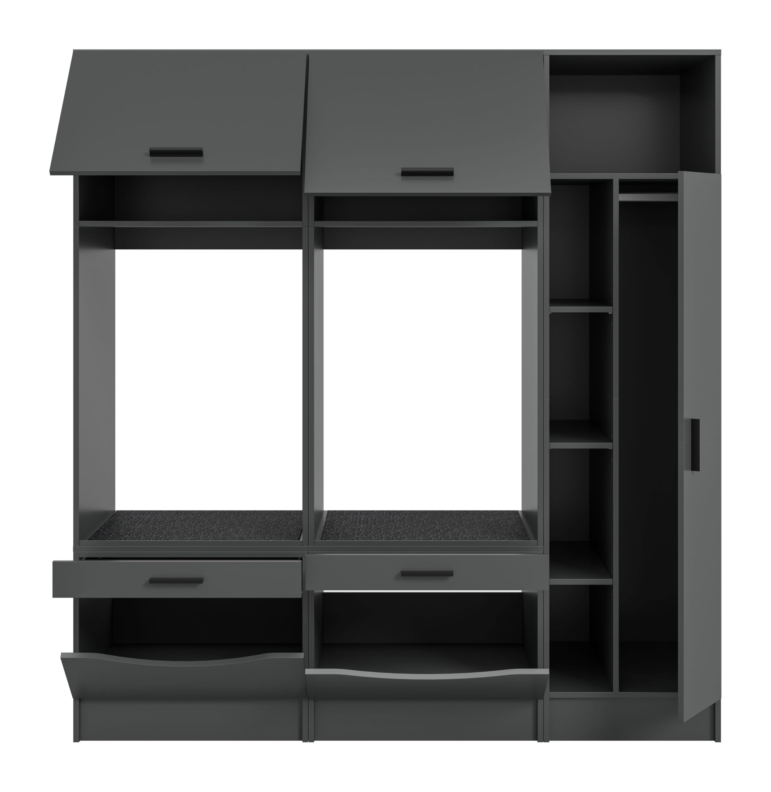 Waschmaschinenschrank 3-TLG. Set Anthrazit Hauswirtschaft