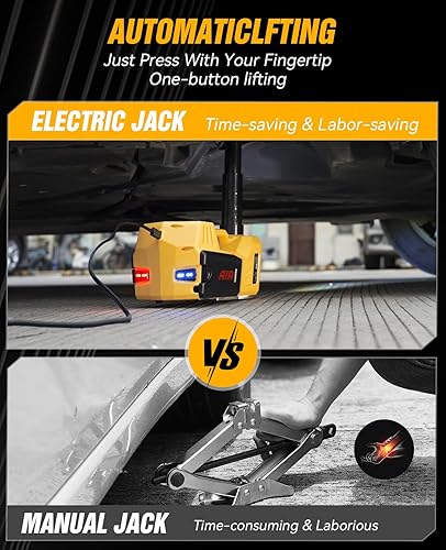 Miniatura 6 de TaskStar Electric Car Jack Kit,5 Ton 12V Car Jack Hydraulic with Electric Impact Wrench and Tire Inflator Pump,Portable Car Jack Kit for SUV MPV