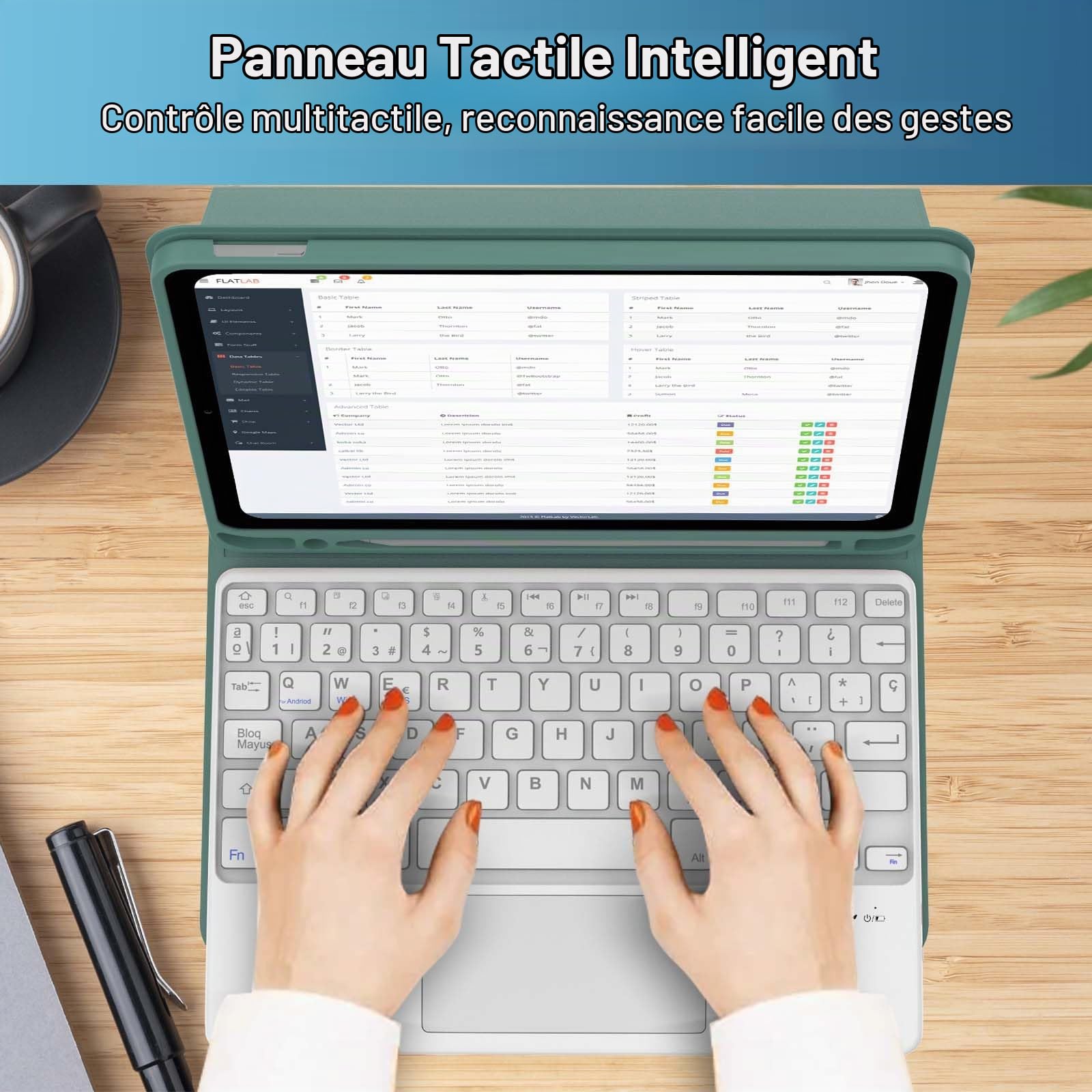 Clavier avec Touchpad pour iPad A16 11eme Generation/10eme Generation 10.9"
