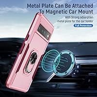 Vista 6 de Funda para Google Pixel 7 Pro con soporte magnético de anillo de soporte, doble capa de protección contra golpes, funda delgada para teléfono Google
