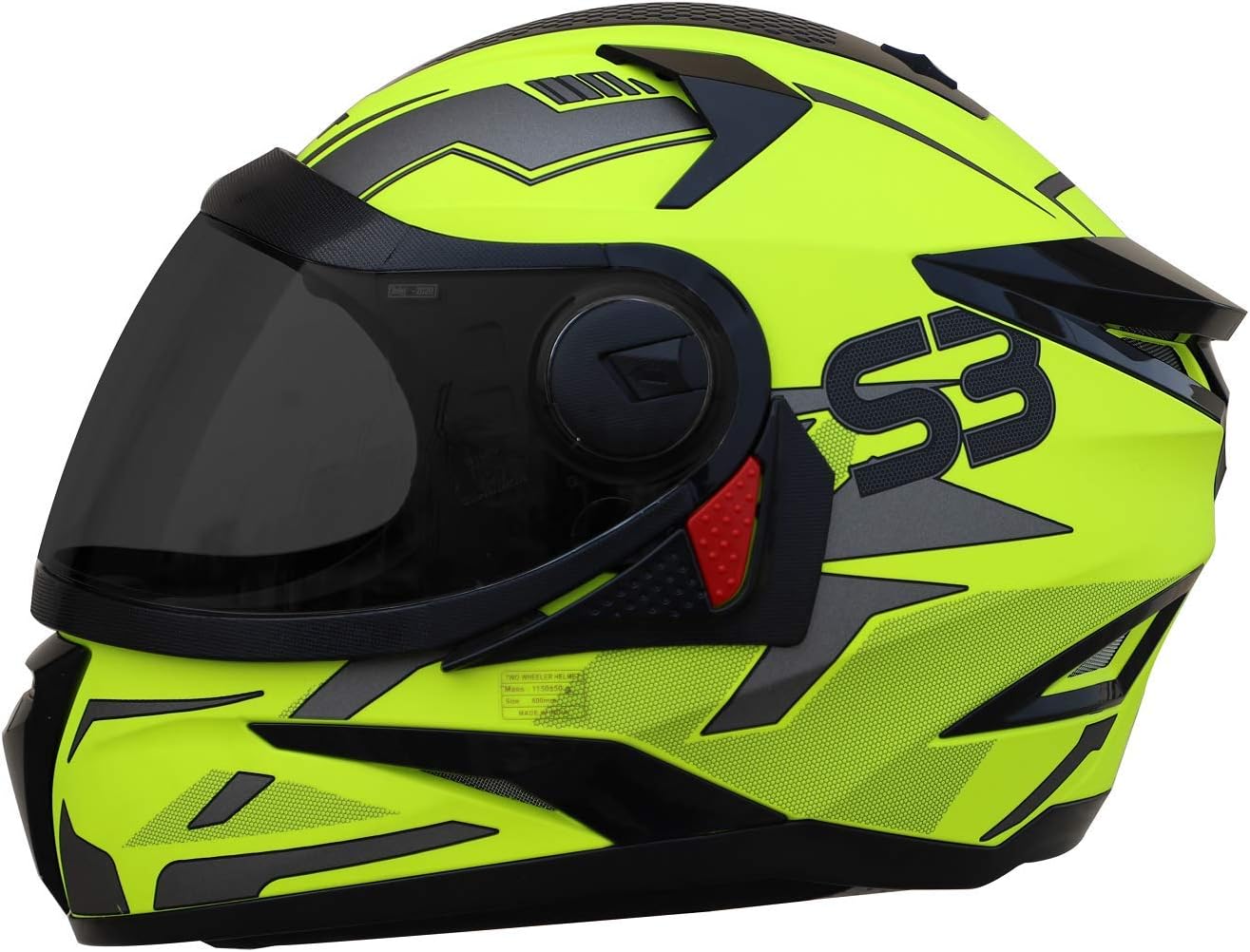 Steelbird SBH-17 Terminator Full Face Graphic Helmet in Glossy Fluo Finish with Smoke Visor
