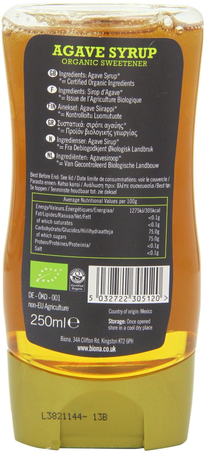 (8 szt.) - organiczny syrop świetlny z agawy - skoncentrowany | BIONA