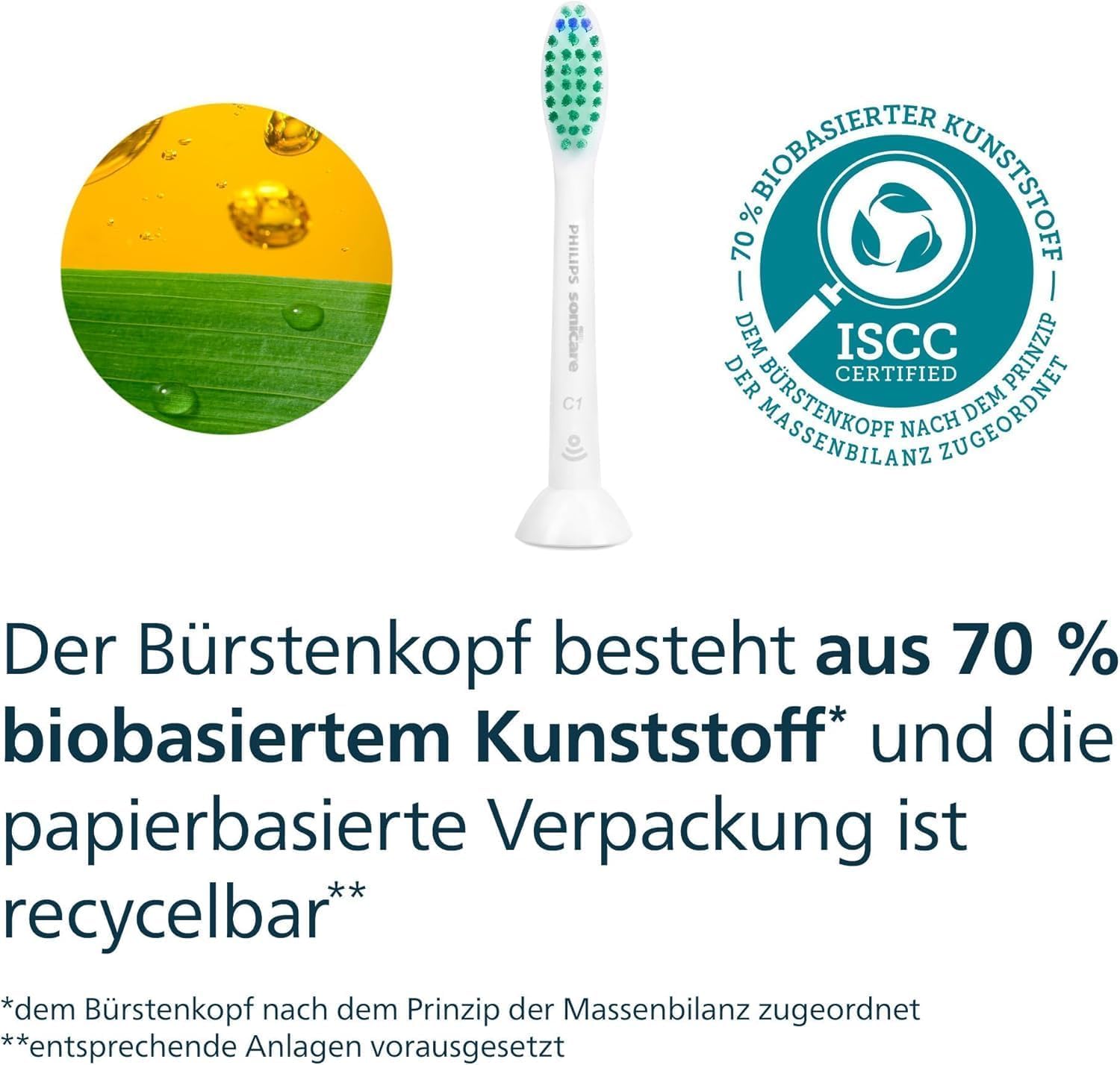 Philips Sonicare C1 ProResults-Bürstenköpfe für elektrische Schallzahnbürsten, 10 Stück (Modell HX6010/32)