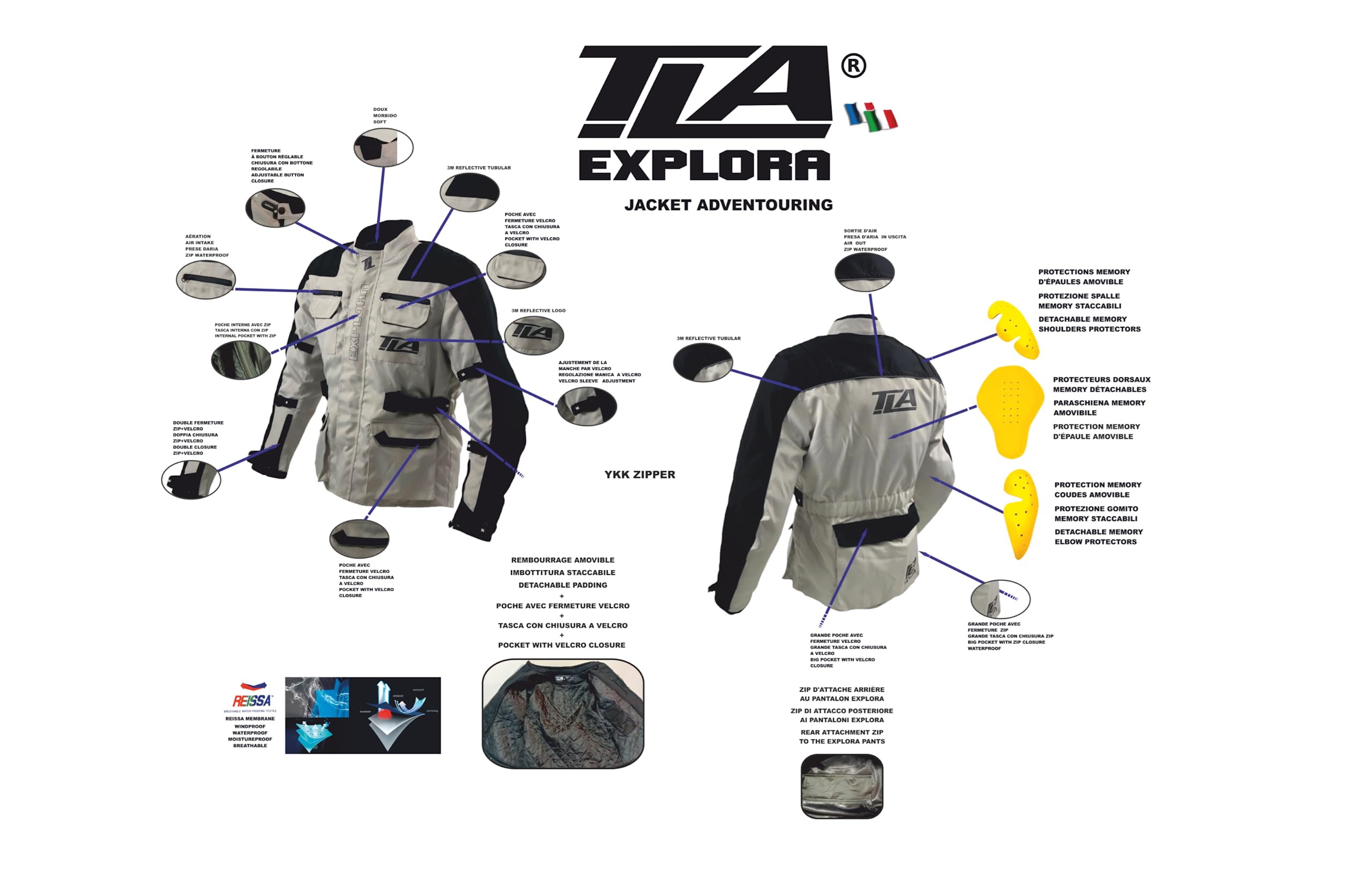 TLA EXPLORA LADY Veste moto femme avec protections CE | Veste moto 2 couches | Veste moto rembourrée | Veste moto femme | Veste enduro | Veste quad