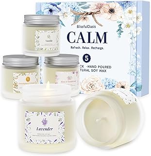 BlissfulOasis Scented Candles, Long-Lasting Candles for Home Scented, 5 ...