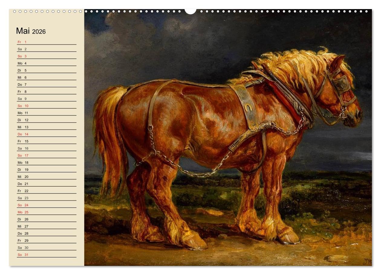 Pferde-Ölgemälde. Die Kunst der alten Meister (Wandkalender 2026 DIN A2 quer), CALVENDO Monatskalender: Beeindruckende Ölgemälde von großen Künstlern der Vergangenheit (CALVENDO Kunst)