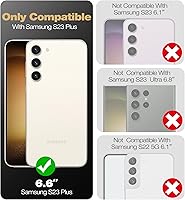 Vista 2 de Dexnor Funda de cuerpo completo para Samsung Galaxy S23 Plus 5G/6.6 pulgadas, marco frontal extra, protección de grado militar, protector