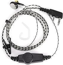 Qiilu Walkie‑Talkie Earphone Headset 2 Way Radio 2Pin K‑Type for Kenwood KPG/TH/TK T5v510