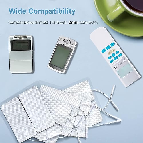 Miniatura 4 de Paquete de 16 almohadillas de repuesto para unidad TENS, parches de electrodos TENS reutilizables y adhesivos mejorados hasta 45 veces, almohadillas