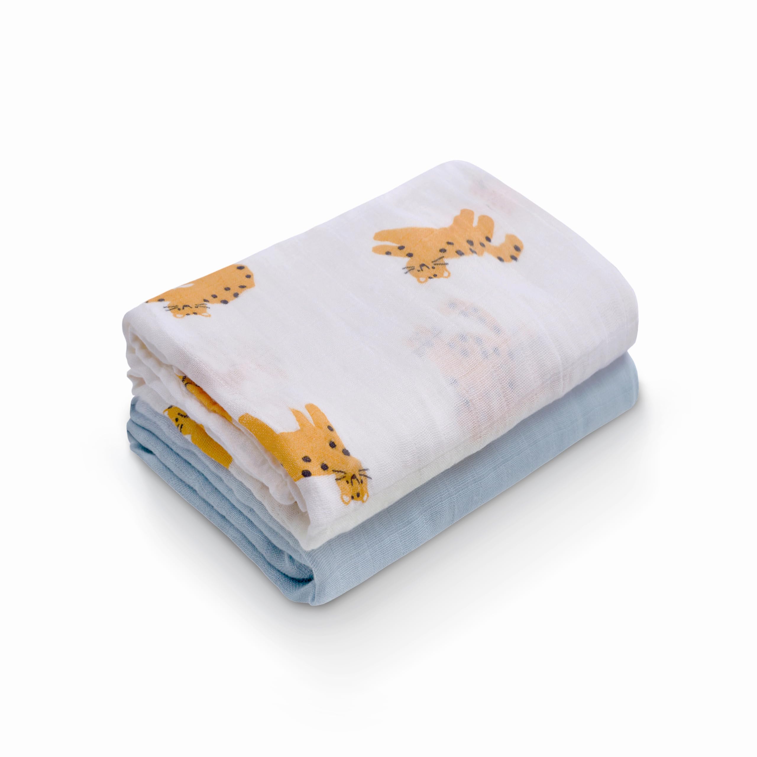 Miracle Baby Baby Blankets for Newborn,Large Bamboo Cotton Cloths for Baby Boy or Girl Blanket 120x120cm, Baby Swaddle Wrap Receiving Blankets,Muslin Swaddle,infant Shower Gifts Set- 47"x 47",2 Pack
