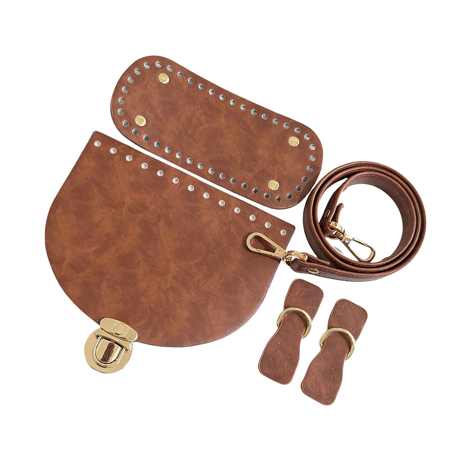 HDOYTXXM Bag Making Set Diys Leather Bags Knitting Set Shoulder Strap Top Zipper for Crochet Handbags Shoulder Bags Leather Purse Handles for Bag Making