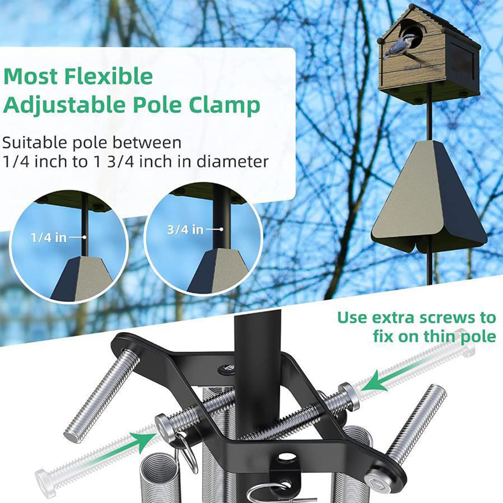 Deflector de Metal para Ardillas con Doble Defensa Comedero de Pájaros a Prueba de Ardillas Estación Colgante para Exteriores, Comederos Colgantes para Pájaros