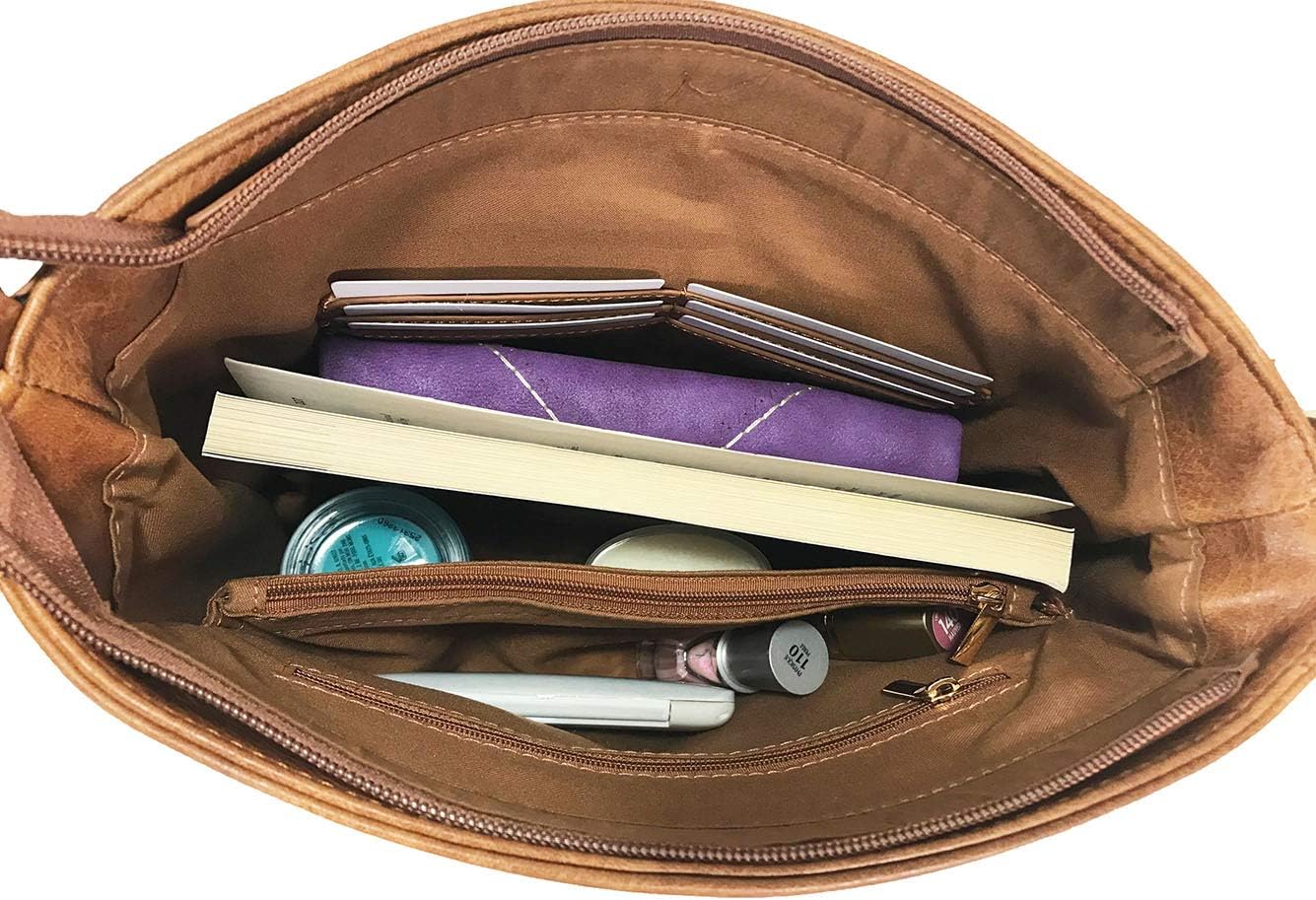 Laser Cut Locking Small Concealed Carry Purse CCW Crossbody Bag with Credit Card Slots