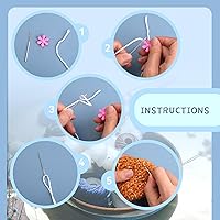 Vista 6 de Juego de 48 agujas de coser de plástico para ojos grandes, 15 agujas romas de ojo grande, aguja de hilo, 10 marcadores de punto de tejer con caja