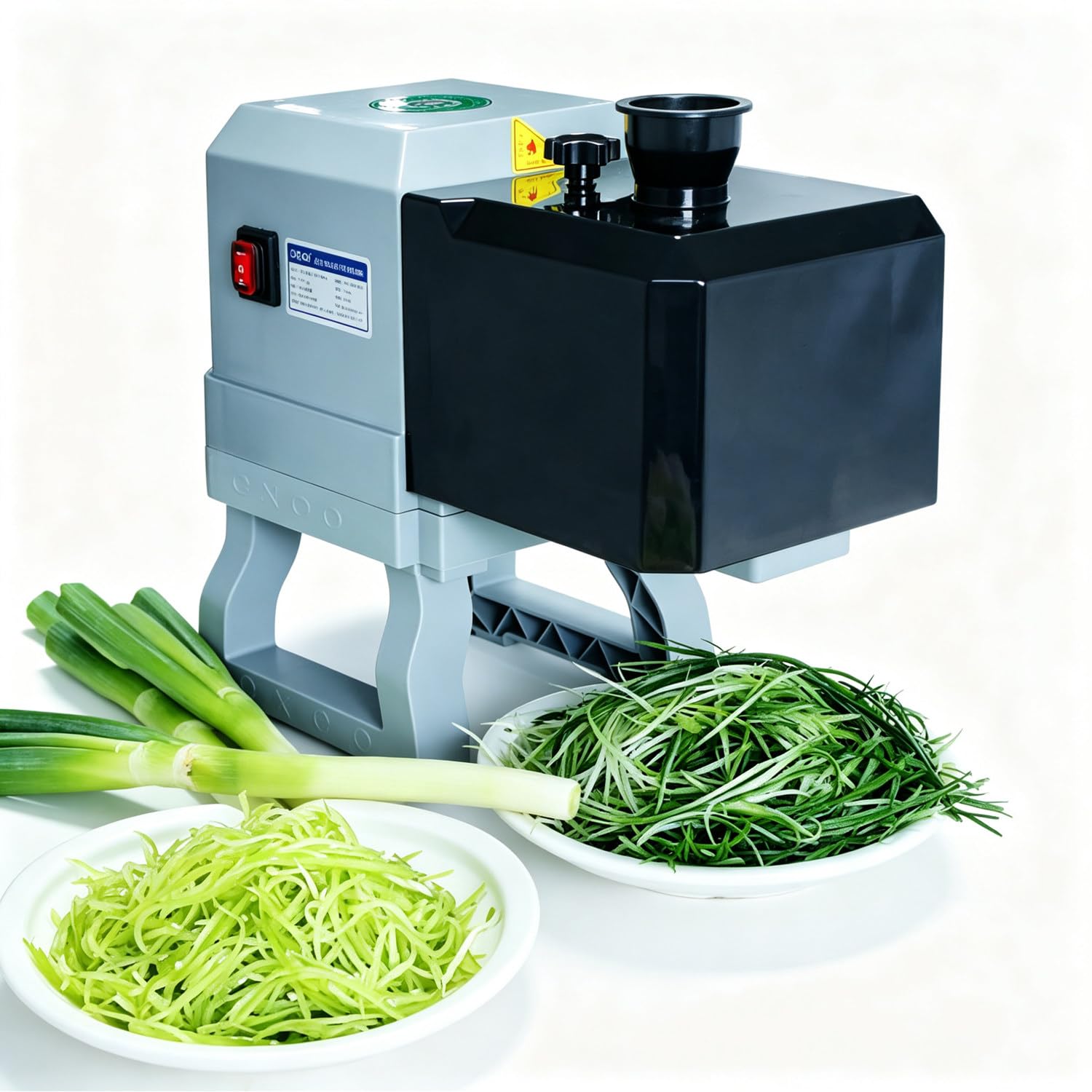LMgalxion Commercial Electric Green Onion Slicer & Shredder,200w Professional Scallion Cutter 1.5/1.8/2.3mm,5x Faster Than Manual,Stainless Steel Vegetable Chopper for Restaurants 1.8mm