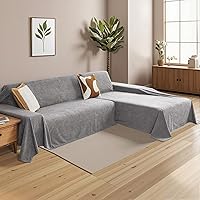 Vista 8 de MYSKY HOME Funda seccional para sofá para perros, 2 piezas de fundas para sofá en forma de L, funda para sofá lavable, protector de muebles, funda