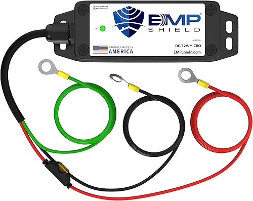 EMP Shield Micro - Protección EMP para vehículos de 12 voltios CC para automóvil, camión y motocicleta (DC-12V-Micro) Lightning, llamarada solar,