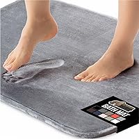 Gorilla Grip Memory Foam Bath Rug 24x17 Graphite Gray - Ultra Soft Velvet Top, Absorbent, Non-Slip Dots, Machine Washable Bathroom Mat