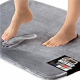 Memory Foam Bath Rugs, Soft Absorbent Velvet Bathroom Mats, Durable Dots on Underside, Machine Washable Bathmat, Carpet Rug Room Decor for Shower Floor, 24x17 Mat, Graphite Gray