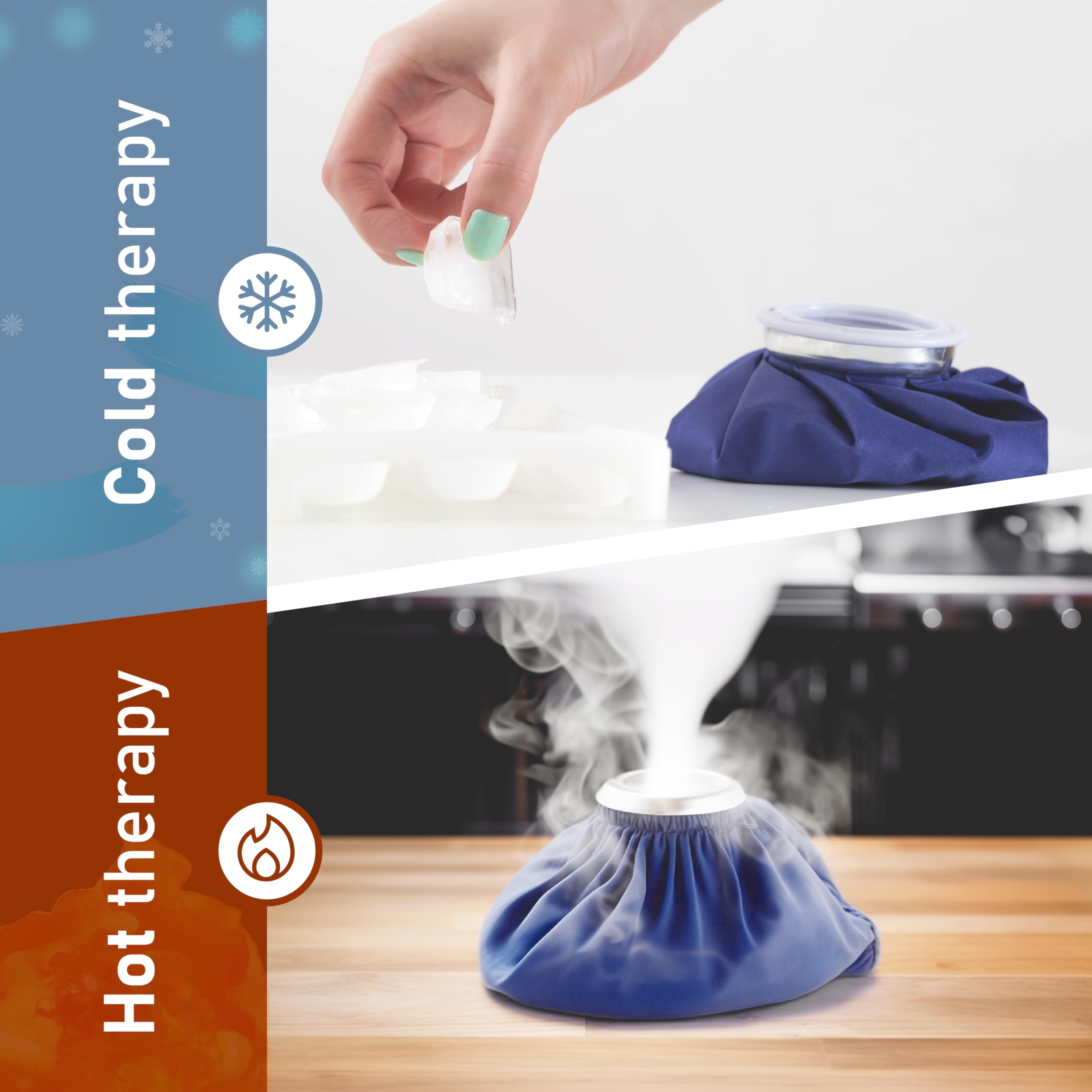 Bolsas de hielo reutilizables para lesiones – Bolsa de agua caliente doble para aliviar el dolor y bolsas de hielo suave para lesiones – Juego de 3 bolsas y 2 correas