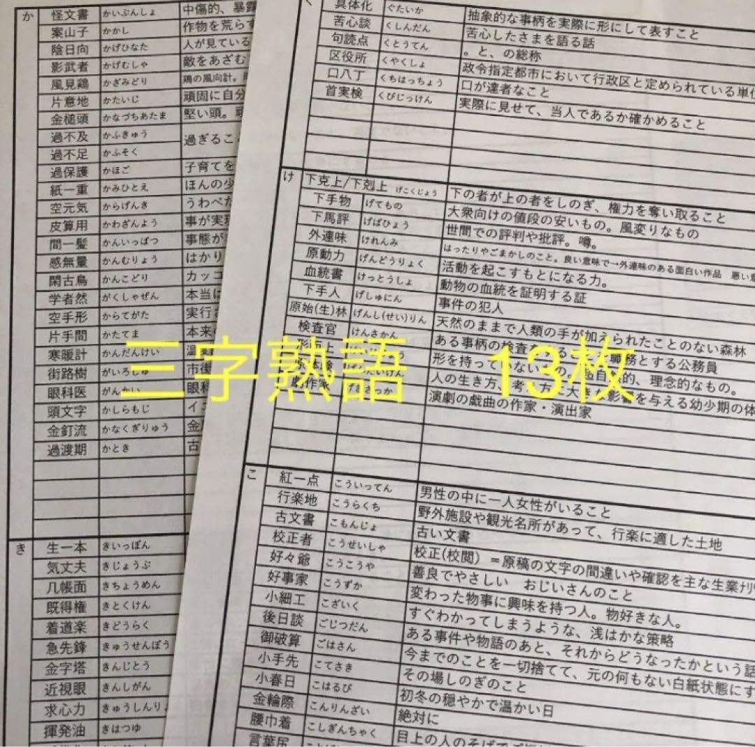roo　灘中　中学受験　国語 1日目対策資料　4セット 灘中受験対策 国語1日目】中学受験対策オリジナル問題集 漢字パズル