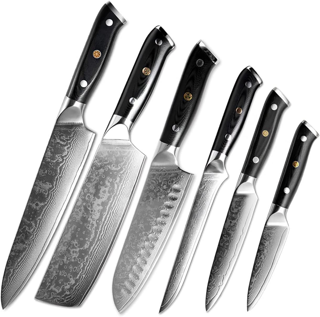 Set Cuchillos Cocina 6 Piezas Acero Inoxidable