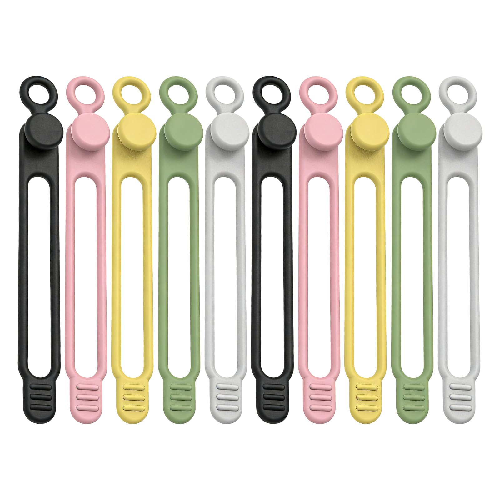 Cable Ties,10pcs,Small Zip Ties,Data Cable Organizer, Reusable Silicone Cables Straps,Elastic Reusable Silicone Cables Straps Cord Organizer for Bundling and Earphone, Phone Charger