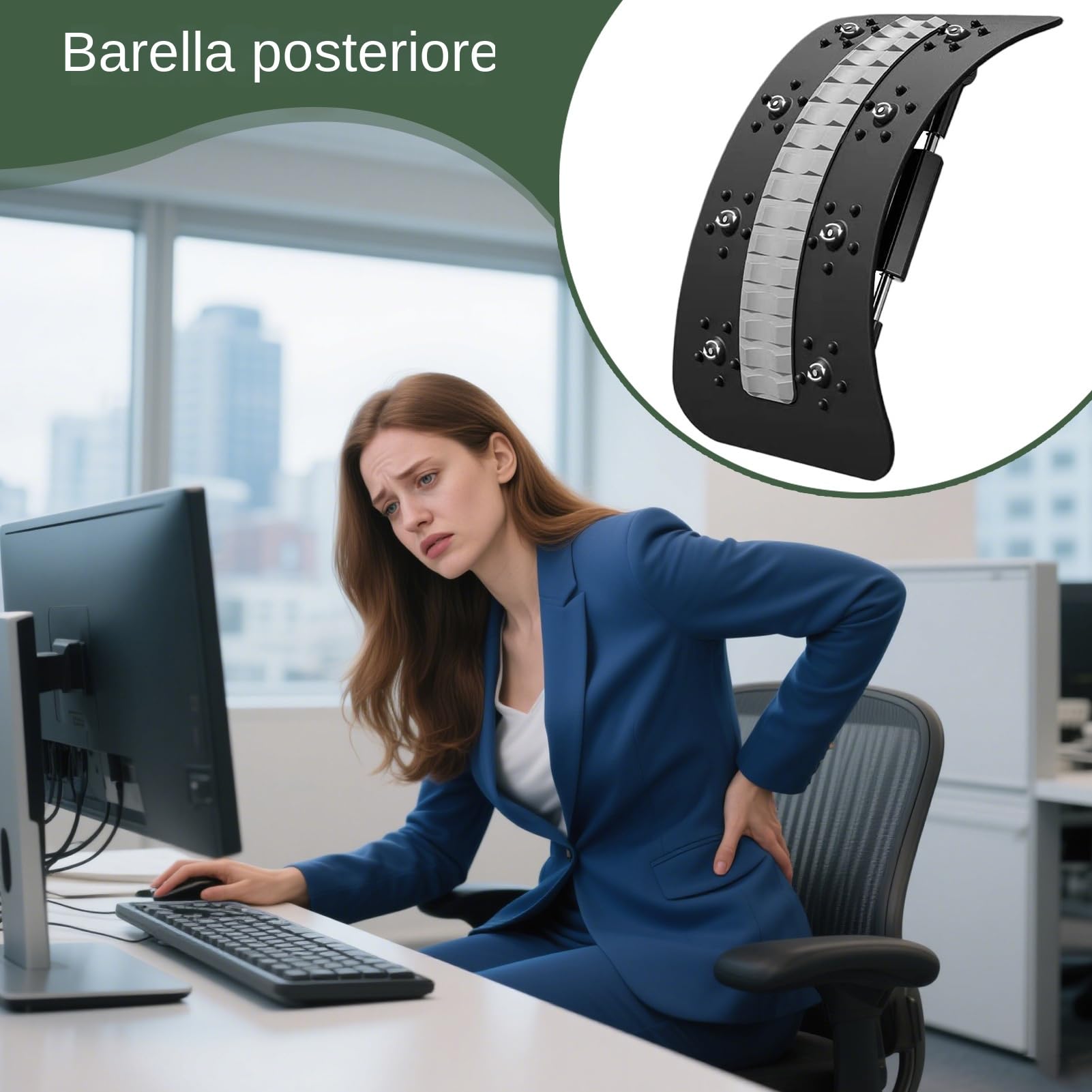 Allungatore per la Schiena - Correttore Vertebrale Decompressione - Dispositivo di Allungamento Dorsale per Recupero Allenamento Pilates Yoga Casa Letto Auto