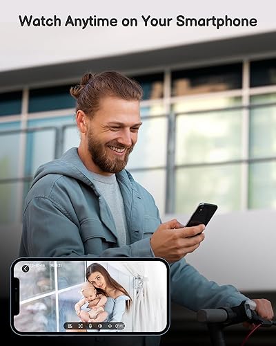 Miniatura 2 de Monitor de bebé con 2 cámaras y audio WiFiSin WiFi Monitor de bebé WiFi Smartphone App Control NightVision Pantalla de 4.3 pies Monitor de video