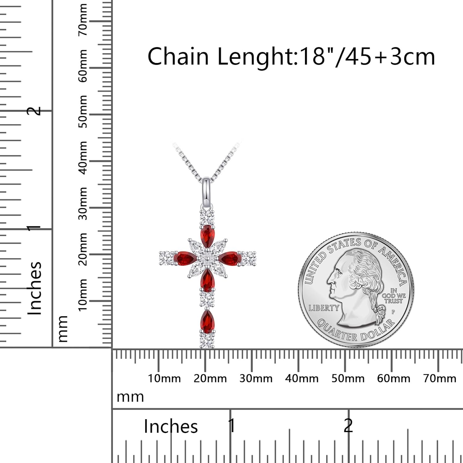 925 Sterling Silver Cross Necklace for Women，Birthday Delicate Star Cross Necklace Jewelry Gifts for Women，Birthstone Religious Jewelry for Mom, Chain 18 inch - Image 4