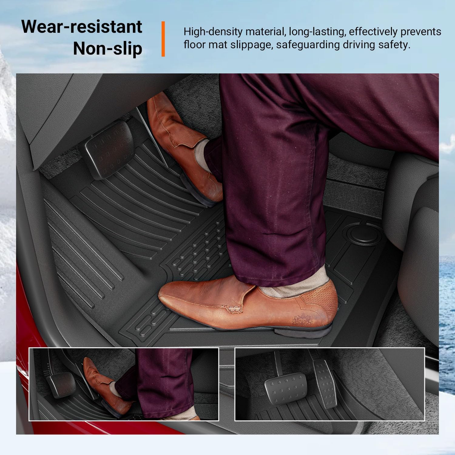 powoq 8-Seat Floor Mat Compatible with 2018-2024 Chevy Traverse Backrest Mat Trunk Mat TPE Cargo Liner Replacement for 2018-2024 Chevy Traverse Accessories (Trunk Mat+Backrest Mat+8-Seat Floor Mat) - Image 4