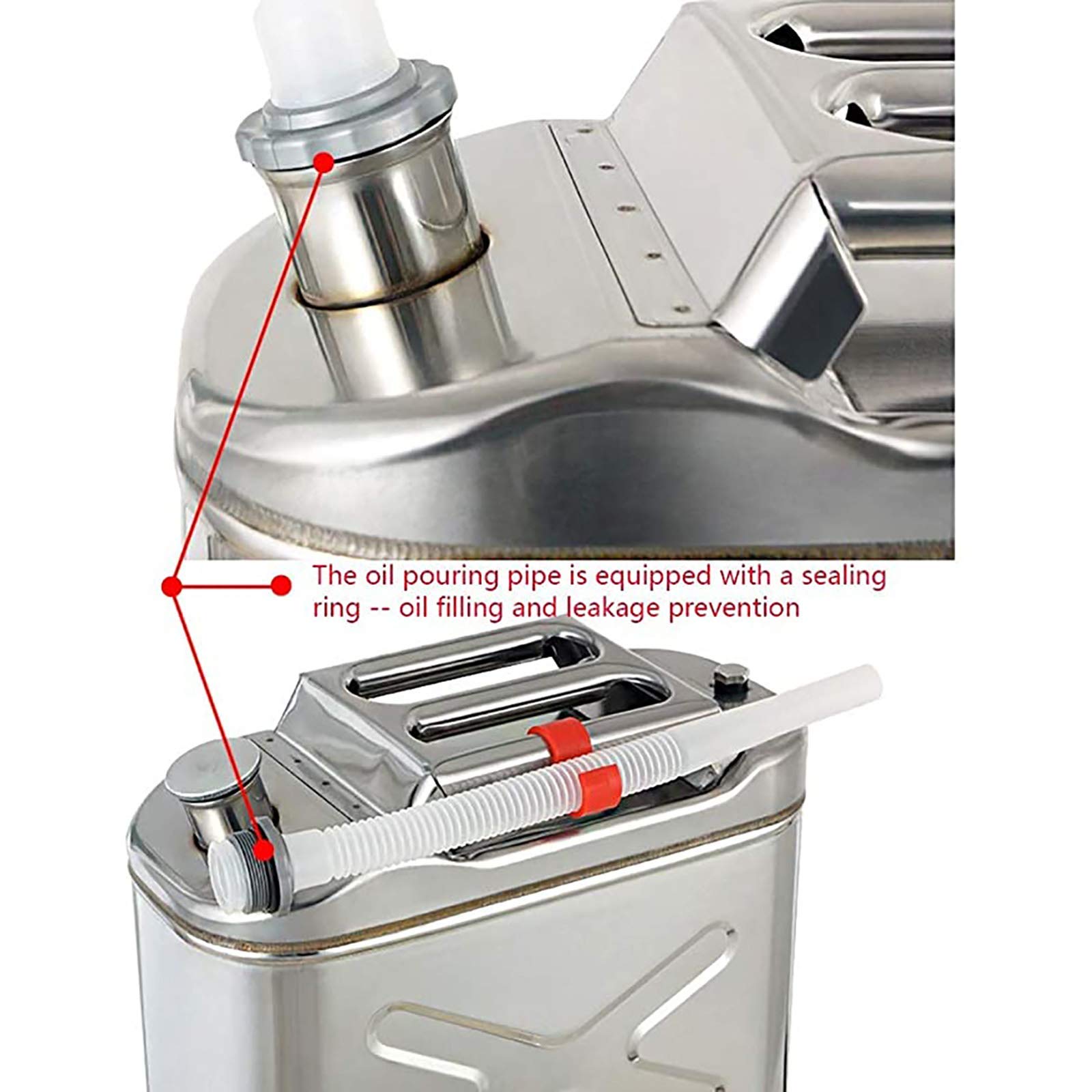 Bidon Carburant avec Une Vanne Purge, L'essence Bidon Métallique 10L, Le Réservoir D'essence Acier Inoxydable 201