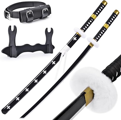 Espada de cosplay de anime Trafalgar Law-White Sword Zoro de 41 pulgadas, con soporte de exhibición, para juegos de rol y colección