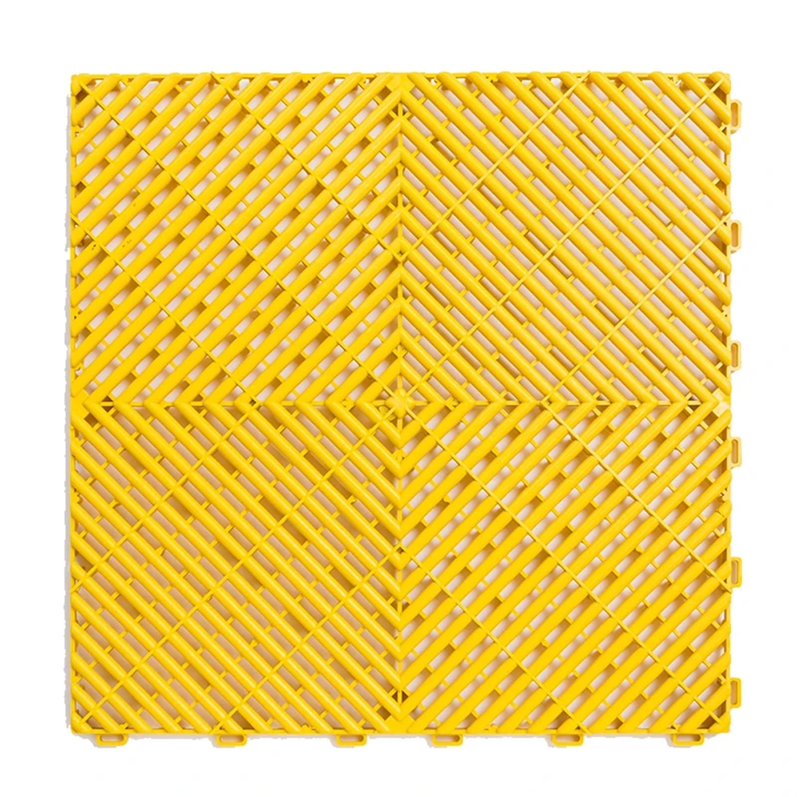 Płytki brukowe na zatrzaski, Wentylowane Modułowe Blokujące Płytki Podłogowe Do Garażu Wielokolorowe 40x40x1,8 Cm(Yellow)
