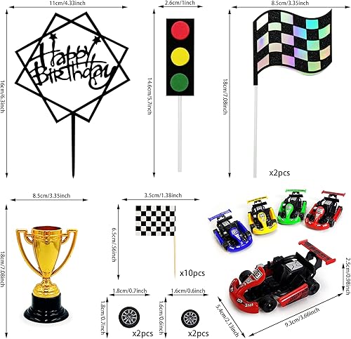 Vista 8 de Racing Car Cake Decoration Racing Car Cake Topper Racing Car Birthday Cake Decorations Racing Car Party Favors for Kids Racing Car Theme Birthday