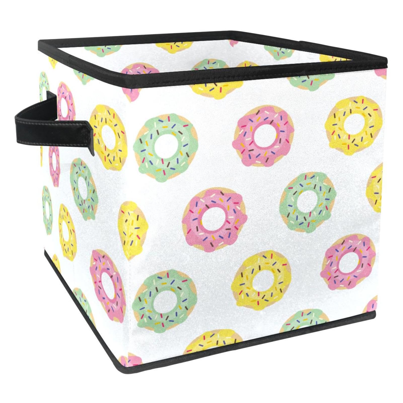Boîte de rangement cube pour chambre d'enfant et jouets motif donut