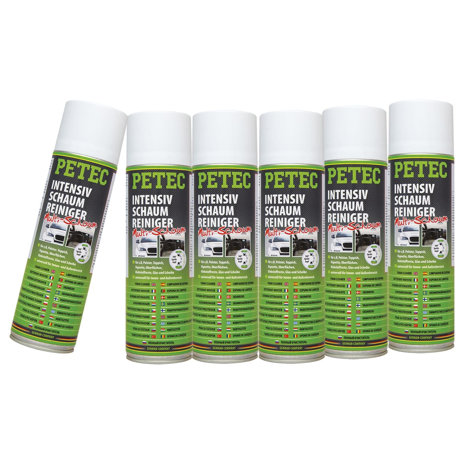 PETEC 6x 72850 Scheibenreiniger (500 ml) | 72850, Schaumreiniger
